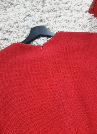 Стильное красное твидовое платье мини свободный крой, mango,  p. m-l10 фото