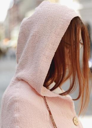 Льняная женская куртка с вафельной структурой vil'ni тулуза пепельно-розовый4 фото