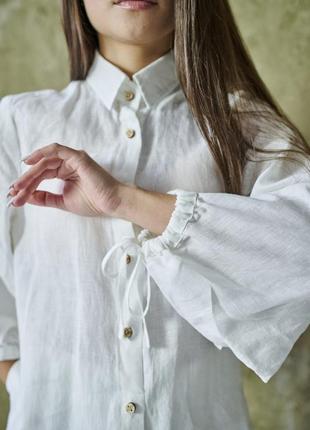 Льняная женская блуза vil'ni палермо белый
