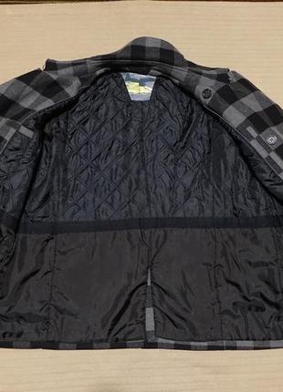 Теплое клетчатое полушерстяное полупальто casablanca франция / марокко xl.