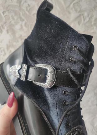 Стилтные ботинки женские черные8 фото