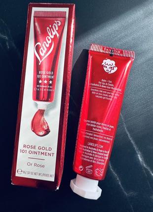 Lanolips baby rose gold 101 lip ointment бальзам тінт для губ та щік5 фото