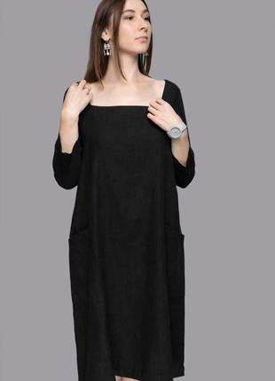 Лляна жіноча сукня vil'ni фонтана чорний