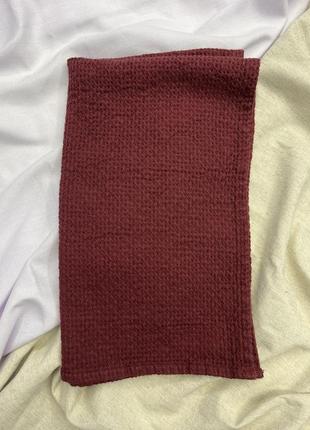 Полотенце льняное банное суфле бордовый 40х70