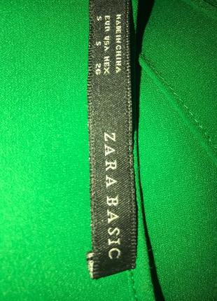 Блуза zara basic зеленого цвета4 фото