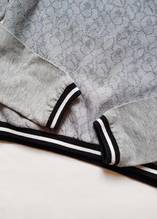 Стильный хлопковый свитшот с кружевом спереди,серый свитшот кофта,фирменная кофта4 фото