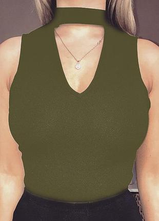 Стильне фактурне боді з чокером від atmosphere (розмір л-хл)