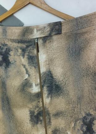 Бежевая юбка котон миди на молнии коричневая9 фото