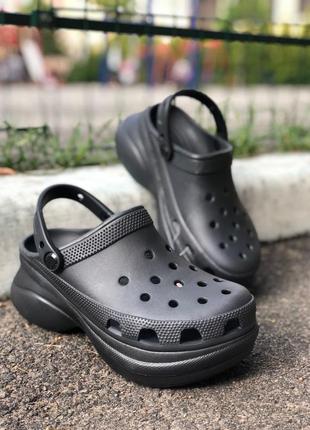 Кроксы на платформе crocs classic bae black сабо крокс