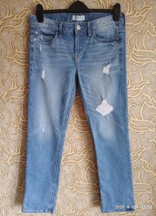 (297) хорошие стрейчевые рваные джинсы express jeans /размер 81 фото