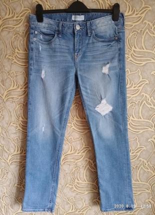 (297) хорошие стрейчевые рваные джинсы express jeans /размер 8