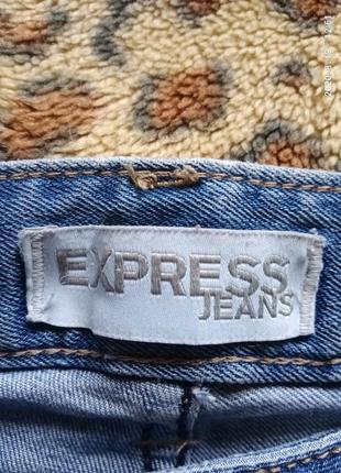 (297) хорошие стрейчевые рваные джинсы express jeans /размер 84 фото