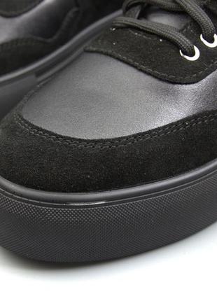 Черные кеды на платформе кожаные женская обувь больших размеров 40-44 cosmo shoes olivia ked black bs6 фото