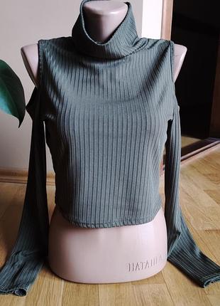 Стильний кроп джемпер / гольф в рубчик missguided
