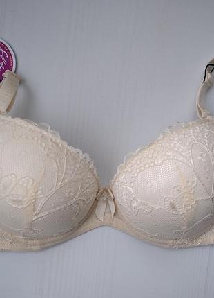 Бюстгальтер biweier кружево двойной push up бежевый 75в 808