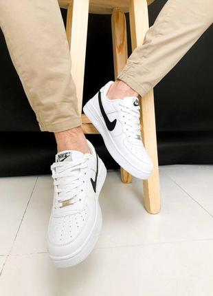 Кроссовки nike air force white black strip / кросівки аір форс білі чорна полоска2 фото