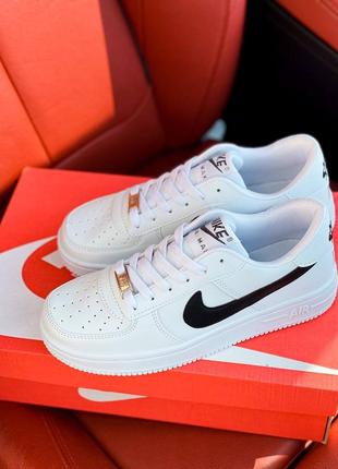 Кроссовки nike air force white black strip / кроссовки аир форс белые черная полоска3 фото