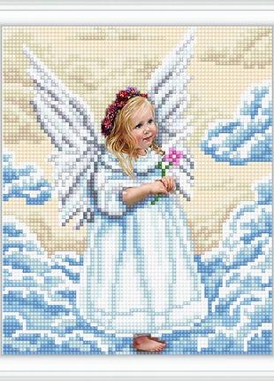 Алмазная вышивка  икона  ангелочек украиночка религия бог полная выкладка мозаика 5d наборы 23x30 см