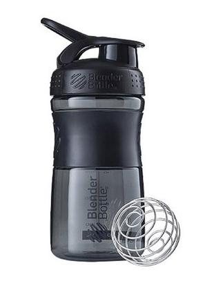 Бутылка - шейкер для спортивных коктейлей blenderbottle sportmixer 20oz/590ml black (original)2 фото