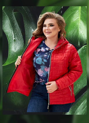 Женская весенняя демисезонная стильная куртка весна осень красная зеленая оливка на весну деми батал больших размеров3 фото