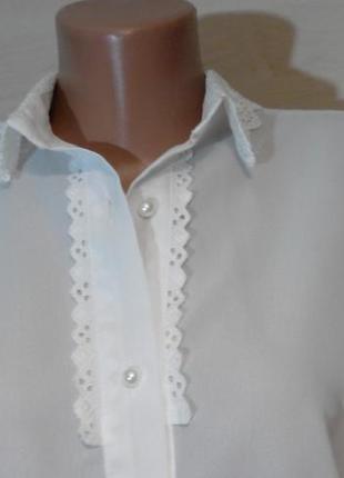 Легка блуза сорочка з мереживним коміром .5 фото