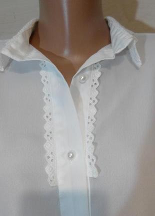 Легка блуза сорочка з мереживним коміром .6 фото