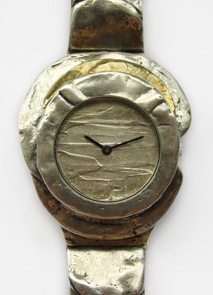Швейцарские часы ручной работы из серебра 835 и золота 585 пробы
