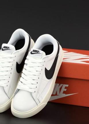 Жіночі шкіряні кросівки,кеди nike blazer low 77 vintage white black(36,38,40)