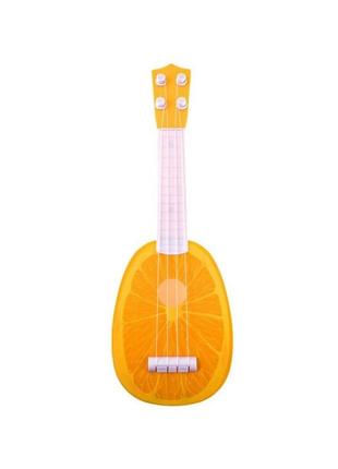 Гитара игрушечная fan wingda toys 819-20, 35 см (апельсин)1 фото