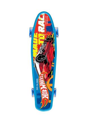 Скейт "пенни борд" bambi 195515 колеса pu со светом, дека 56 см (синий)