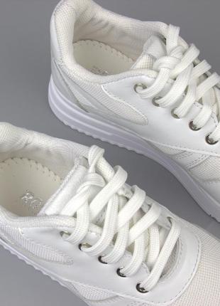 Белые летние кроссовки кожа с сеточкой женская обувь повседневная на легкой подошве cosmo shoes classic white8 фото