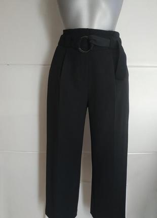 Стильные брюки-кюлоты new look с поясом и карманами2 фото