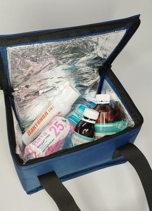 Термосумка плотная для обедов сумка-холодильник термобокс для еды, лекарств 5.5л2 фото