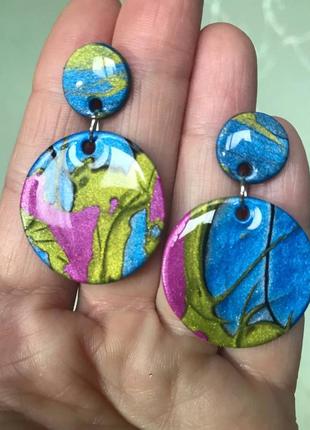 Сережки-гвіздочки із полімерної глини