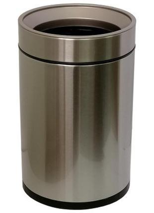 Контейнер для мусора jah круглый без крышки серебряный металлик 12 л (6338)