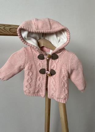 Теплий светр на флісі кофта світшот реглан для дівчинки в’язана