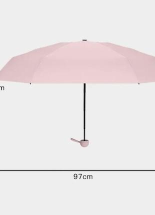Мини зонт в футляре от дождя и солнца с защитой от ультрафиолета, синий,. диаметр 96 см унисекс7 фото