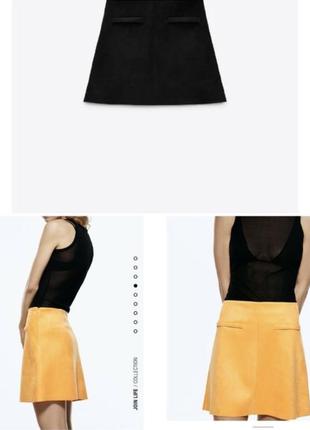 Чорна міні-юбка,коротка спідниця з нової колекції zara розмір xs