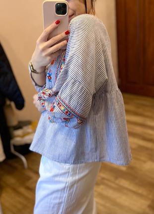 Красивая блуза вышиванка хлопок с вышивкой f&f2 фото