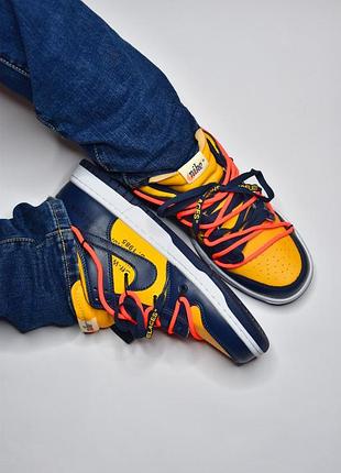 Nike dunk low off-white university gold midnight navy 9
