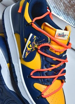 Nike dunk low off-white university gold midnight navy 4