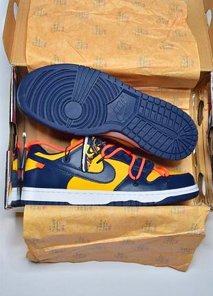 Nike dunk low off-white university gold midnight navy 6