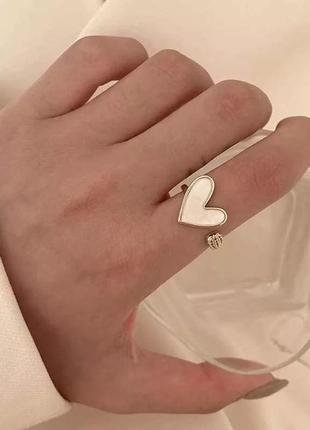 Шикарное женское кольцо с сердцем в форме сердца регулируемое