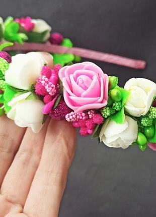 Обруч з квітами віночок