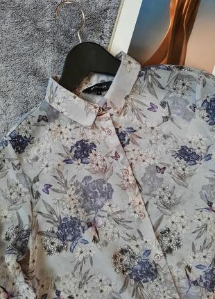 Стильная шифоновая блузка прозрачная рубашка2 фото