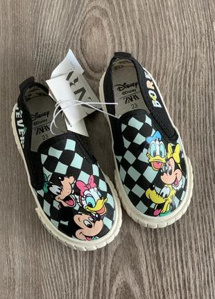 Дитячі кеди zara/mickey mouse/сліпони зара/детские кеды/кроссовки/кросівки