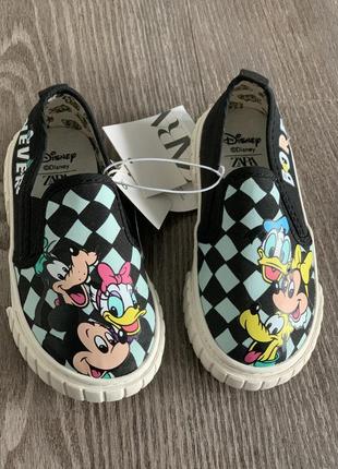 Дитячі кеди zara/mickey mouse/сліпони зара/детские кеды/кроссовки/кросівки