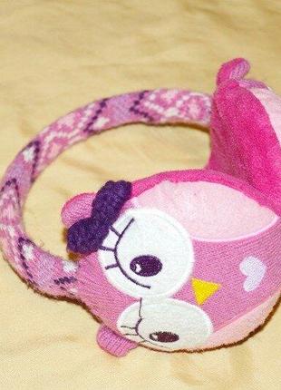 Меховые наушники совушки. на 3-5 лет регулируются