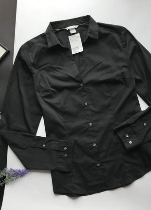 Классическая чёрная рубашка с цепочками h&m