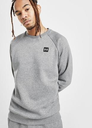 Кофта свитшот under armour rival fleece crew grey